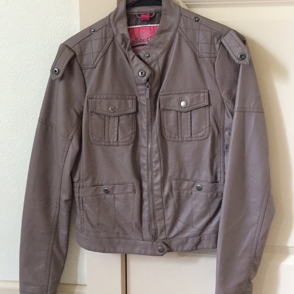 Leather brown jacket